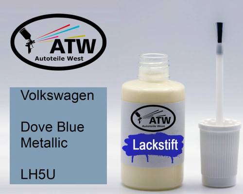 Volkswagen, Dove Blue Metallic, LH5U: 20ml Lackstift, von ATW Autoteile West.